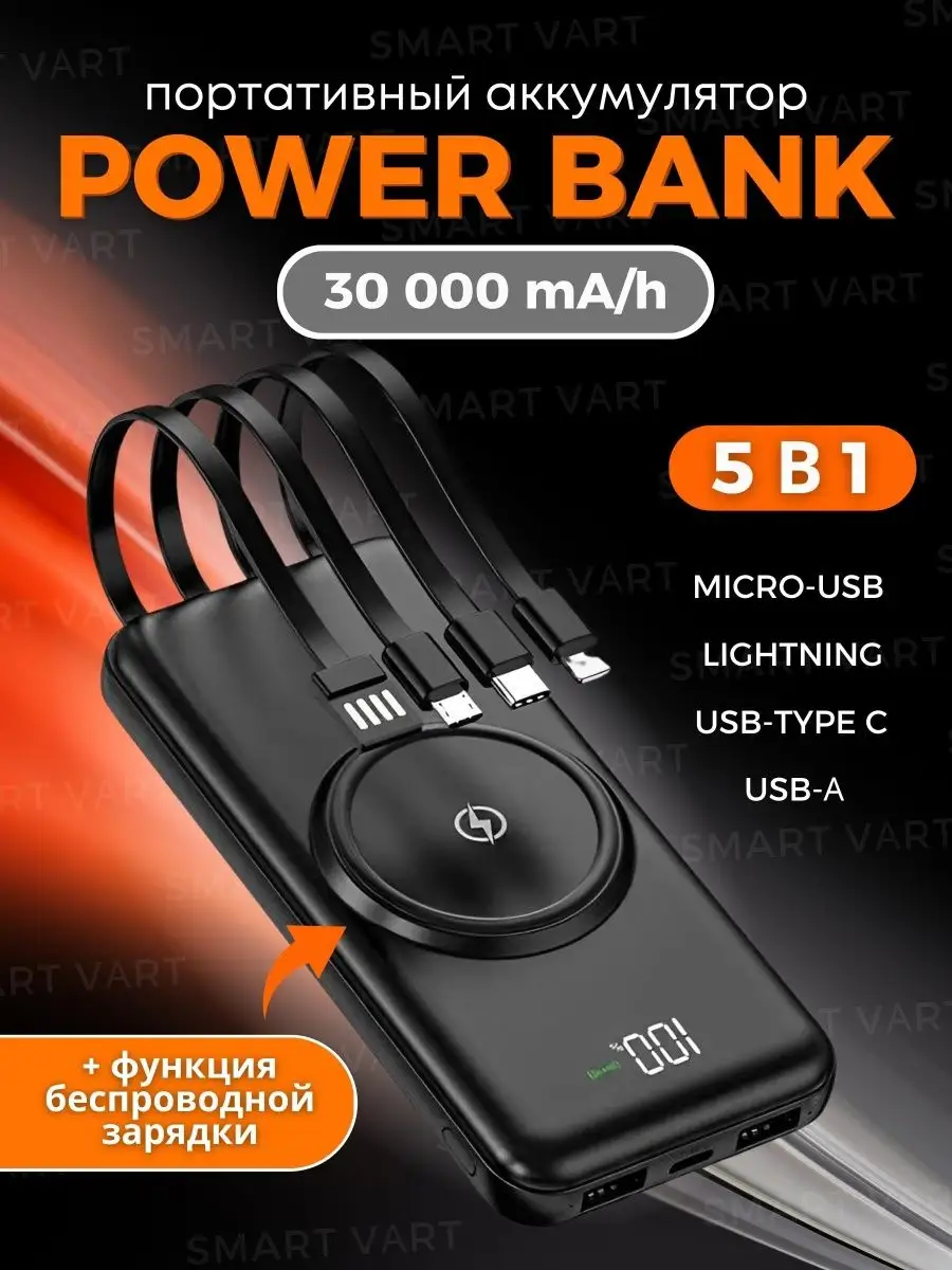 Power Bank 30000 mah Повер банк Портативное зарядное