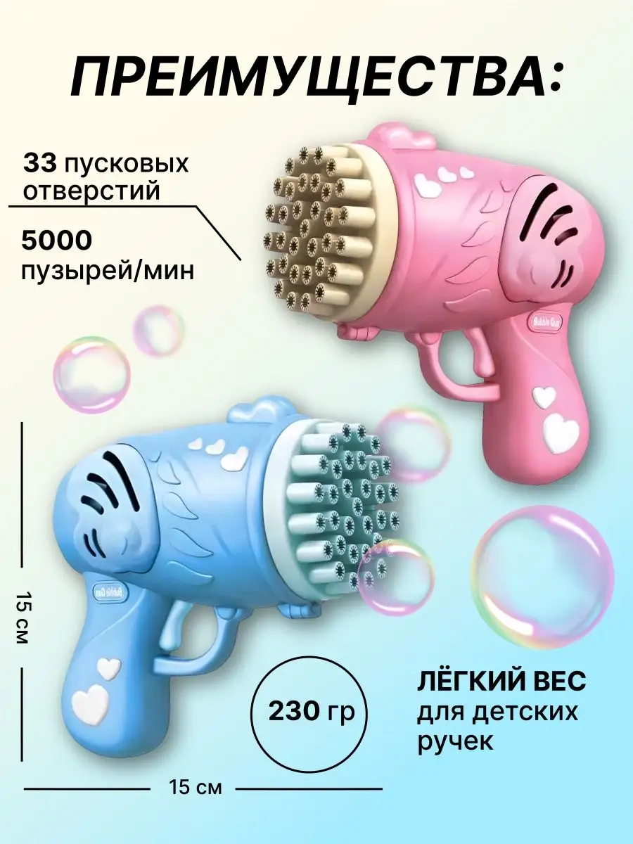 Мыльное счастье Развивающие мыльные пузыри пистолет