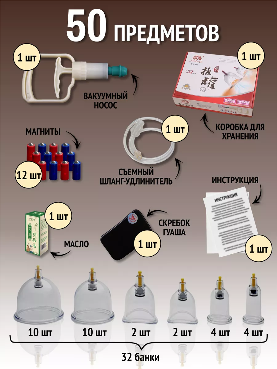 Вакуумные банки для массажа с насосом Krasotkibrand купить по цене 3 870 ₽  в интернет-магазине Wildberries | 160309865