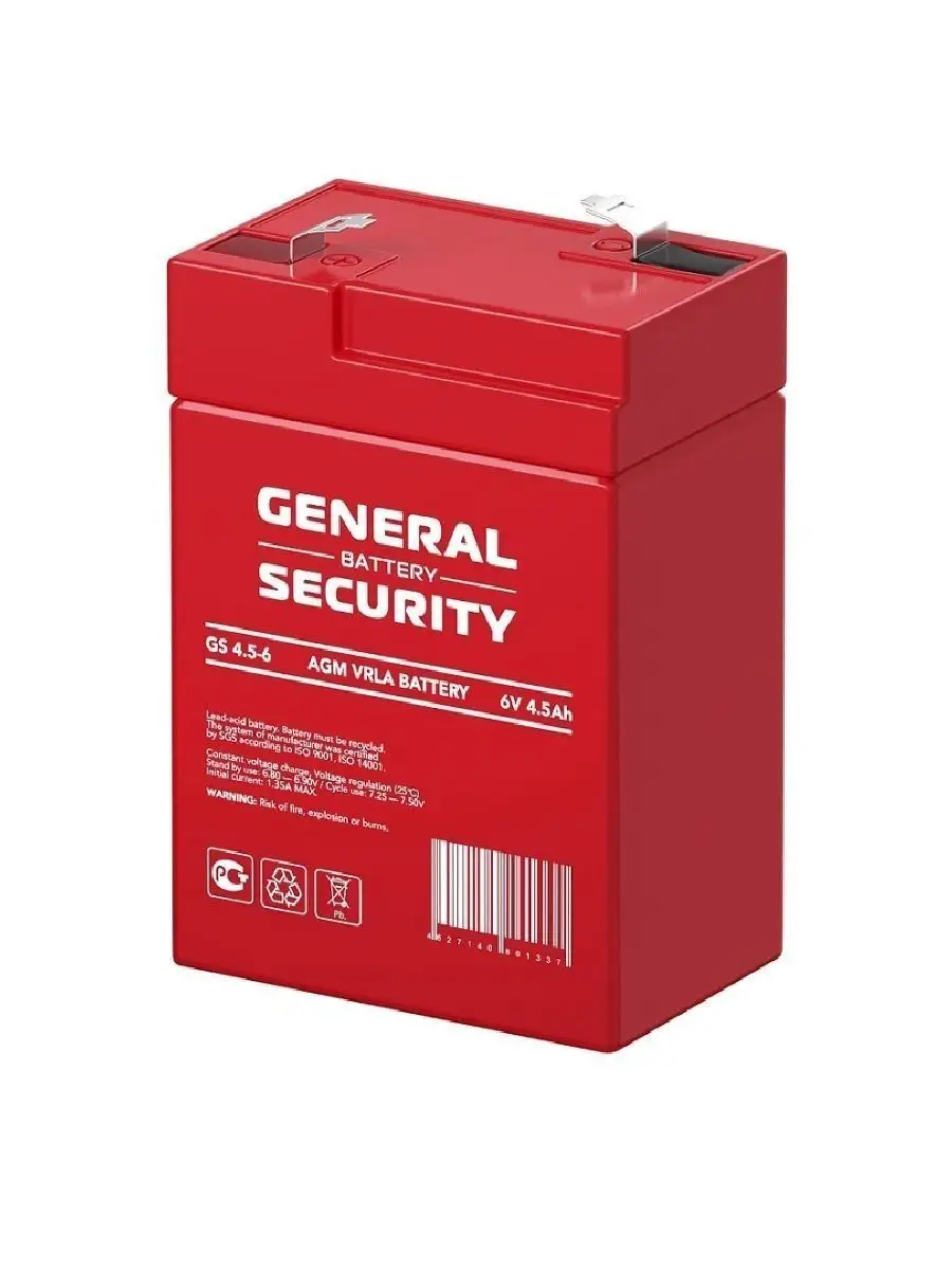 General Security АКБ 6V 4.5Ah (6В 4.5Ач) GS 4.5-6