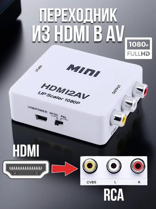 Переходник-конвертер HDMI в AV