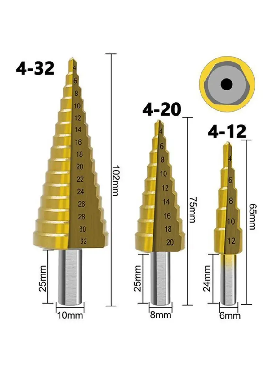 Купить Набор Ступенчатых Сверл По Металлу