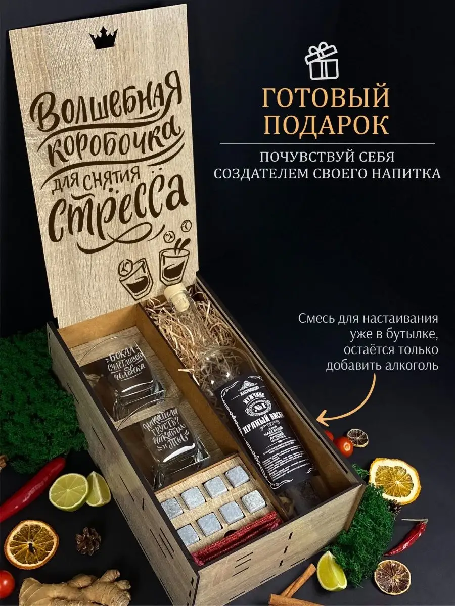 Оригинальный подарочный набор мини-бар Wood Story купить по цене 934 ₽ в  интернет-магазине Wildberries | 162362430