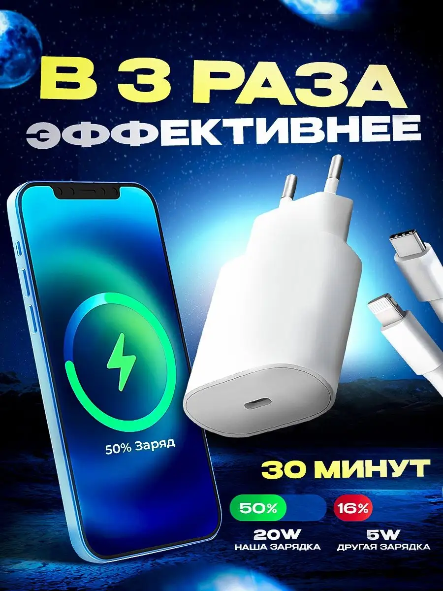 Зарядка для iphone быстрая телефона 7 8 9 10 xr 11 12 13 14 Smart Love  купить по цене 222 ₽ в интернет-магазине Wildberries | 162448262