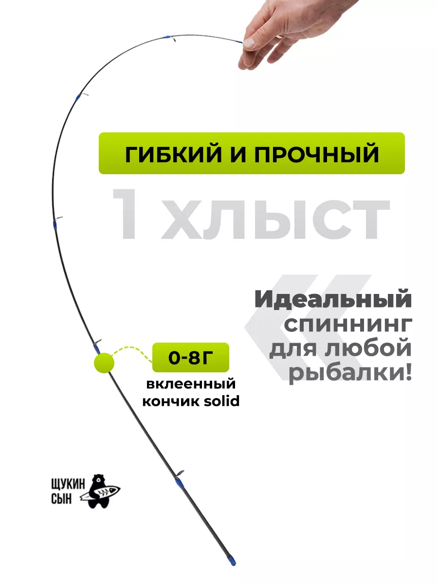 Спиннинг штекерный для рыбалки ультралайт 2,1м тест 0-8