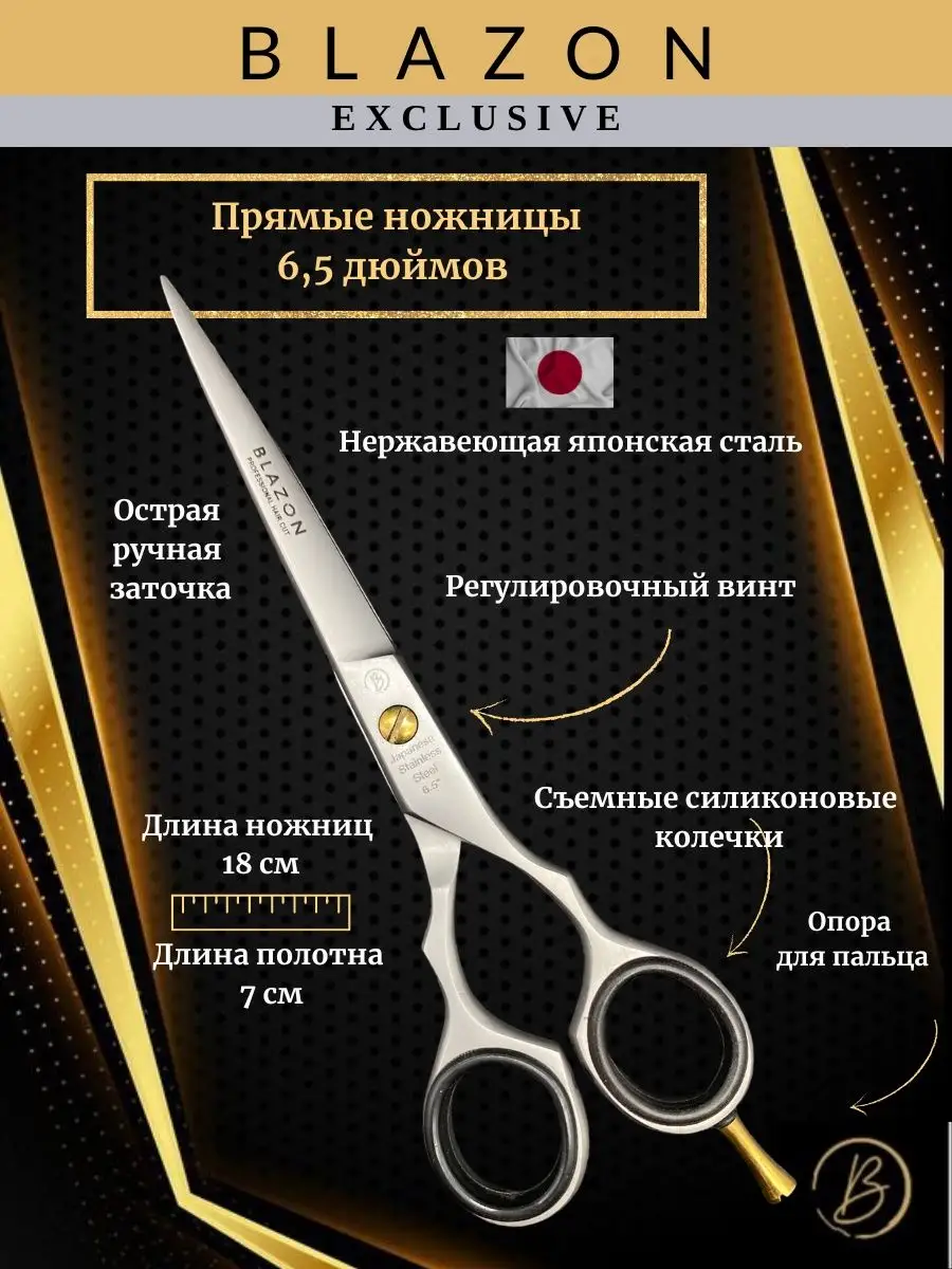 Ножницы парикмахерские профессиональные набор в чехле 6.5 BLAZON EXCLUSIVE  купить по цене 705 ₽ в интернет-магазине Wildberries | 163065069