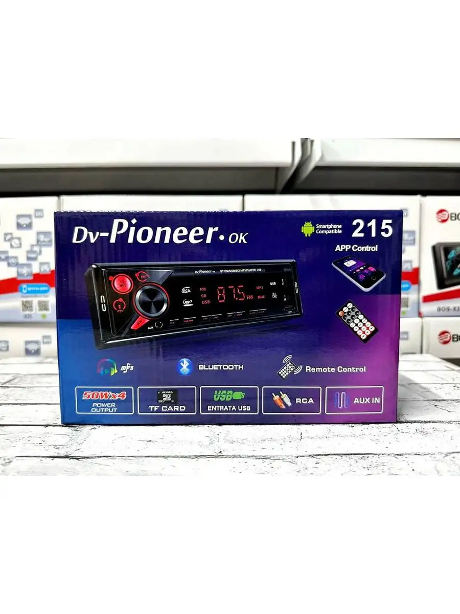 Pioneer Автомагнитола 1 DIN, Bluetooth, AUX, USB