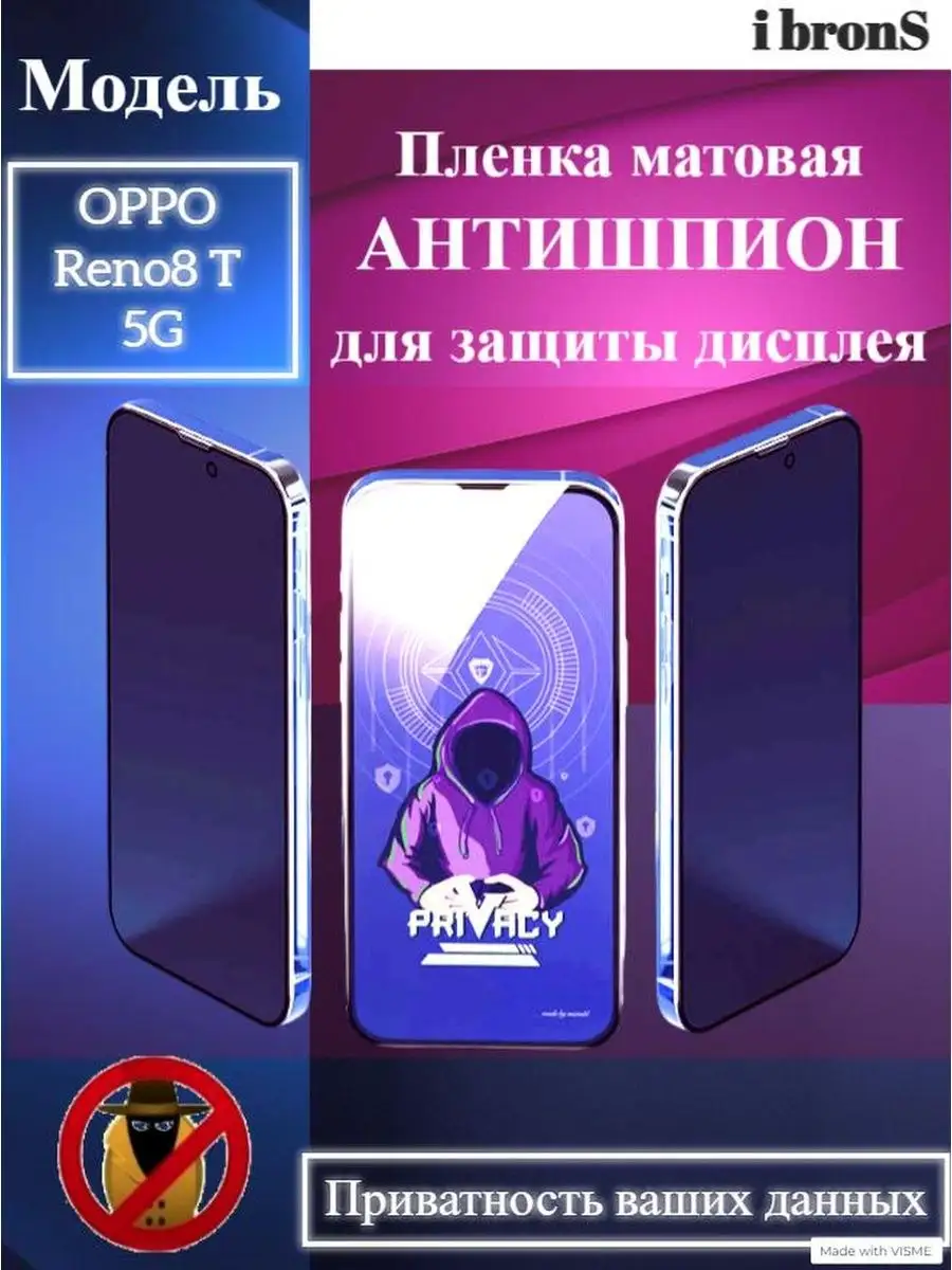 IbronS Пленка АНТИШПИОН OPPO Reno8 T 5G