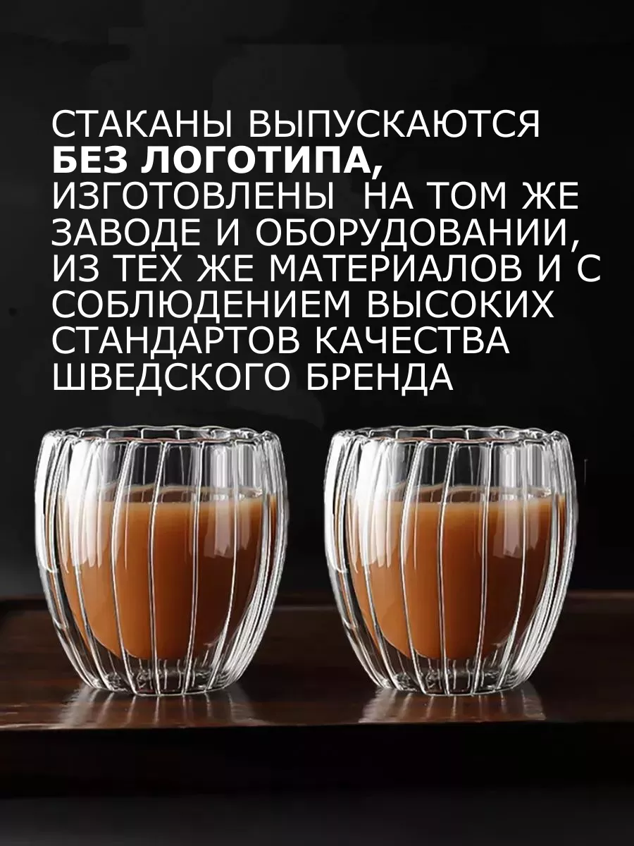 Набор стаканов с двойным дном для кофе, сока 250мл GeHause купить по цене  392 ₽ в интернет-магазине Wildberries | 163338850