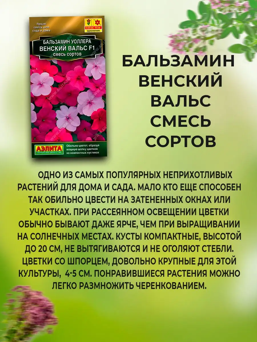 Набор Семена комнатных цветов и растений Агрофирма Аэлита купить по цене  405 ₽ в интернет-магазине Wildberries | 164510186