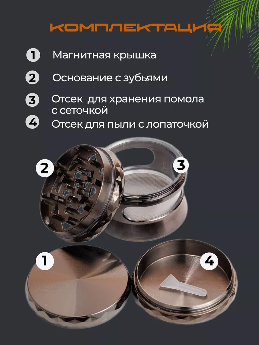 Гриндер для табака и трав Metal Grinder купить по цене 765 ₽ в  интернет-магазине Wildberries | 164708605