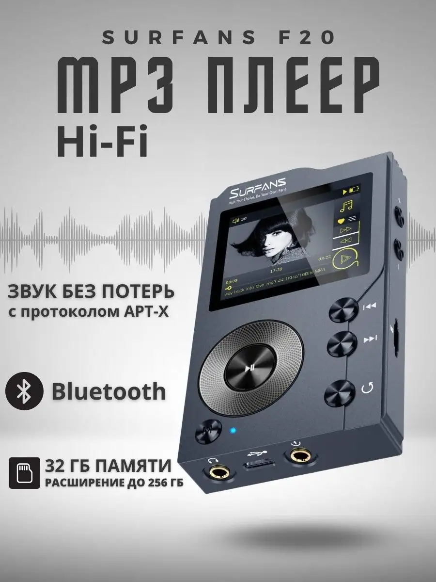 Плеер mp3 портативный беспроводной Bluetooth стерео Hi Fi 32 SmartZone  купить по цене 9 839 ₽ в интернет-магазине Wildberries | 164909486