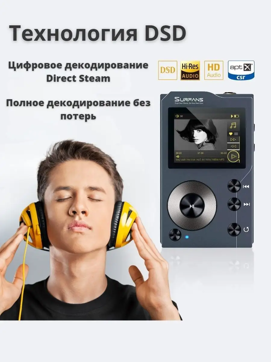 Плеер mp3 портативный беспроводной Bluetooth стерео Hi Fi 32 SmartZone  купить по цене 10 799 ₽ в интернет-магазине Wildberries | 164909486