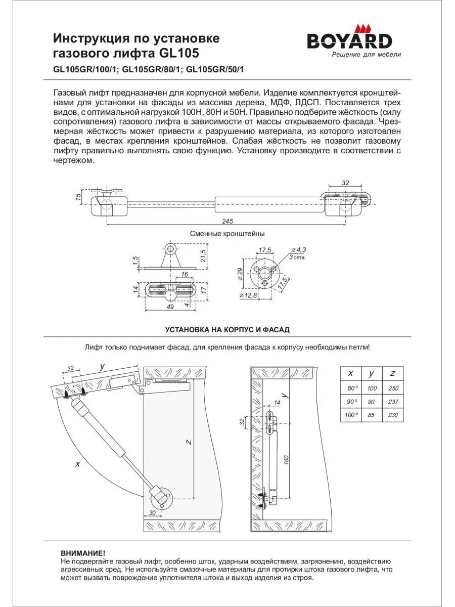 Установка мебельного газлифта инструкция и схема установки